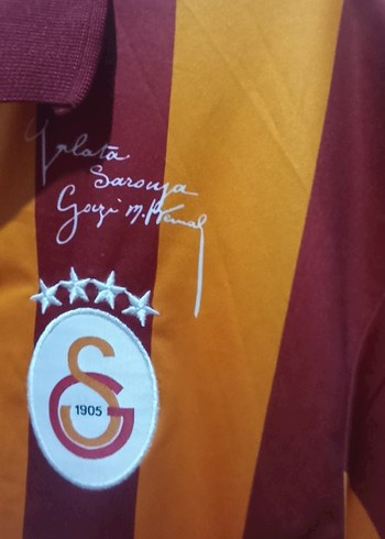 Turuncu Baskılı Düğmeli Spor Tişörtü Galatasaray forması - Görsel 7