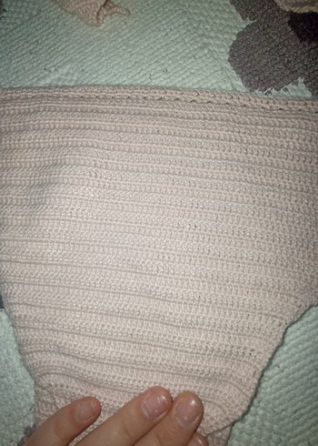 Bej pembee Örgü Mini Bikini Takımı - Görsel 4