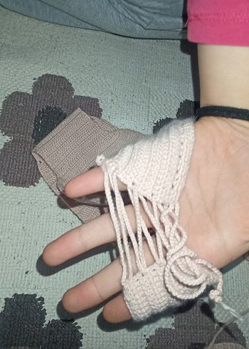 Bej pembee Örgü Mini Bikini Takımı - Görsel 10