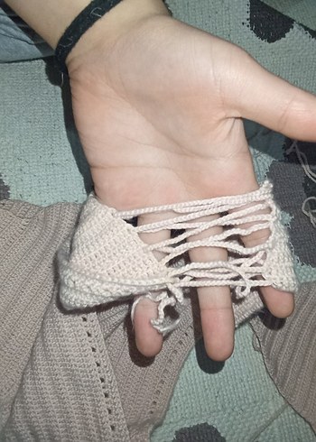 Bej pembee Örgü Mini Bikini Takımı - Görsel 11