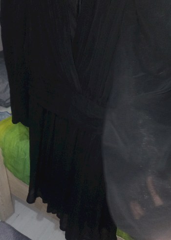 Siyah Midi Uzun Kollu Gotik Kadın Elbise - Görsel 3