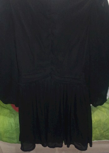 Siyah Midi Uzun Kollu Gotik Kadın Elbise - Görsel 5