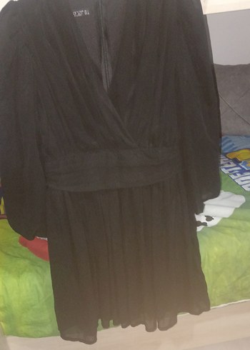 Siyah Midi Uzun Kollu Gotik Kadın Elbise - Görsel 2