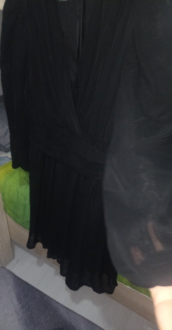 Siyah Midi Uzun Kollu Gotik Kadın Elbise - Görsel 3