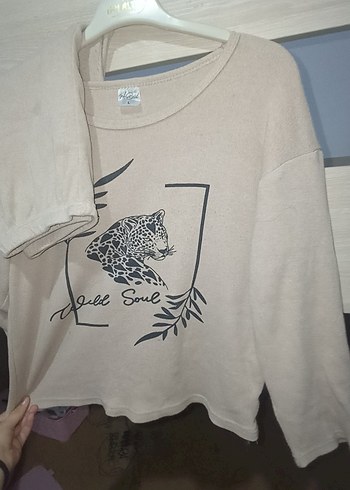 Uzun Kollu Gri Kız Sweatshirt - Görsel 6