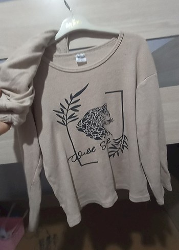 Uzun Kollu Gri Kız Sweatshirt - Görsel 4