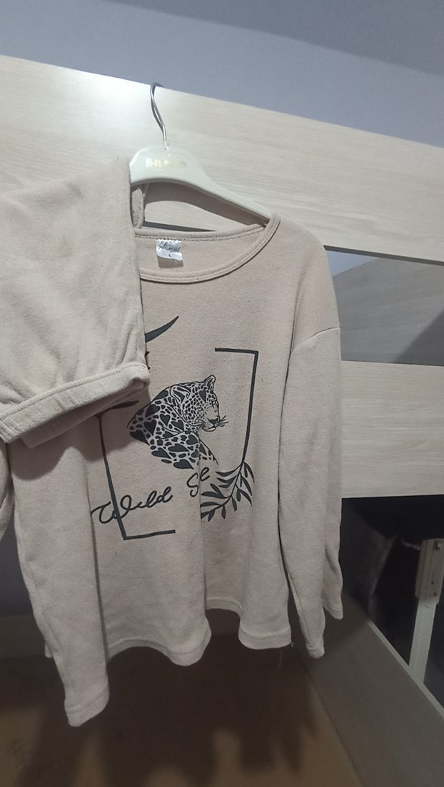 Uzun Kollu Gri Kız Sweatshirt - Görsel 3