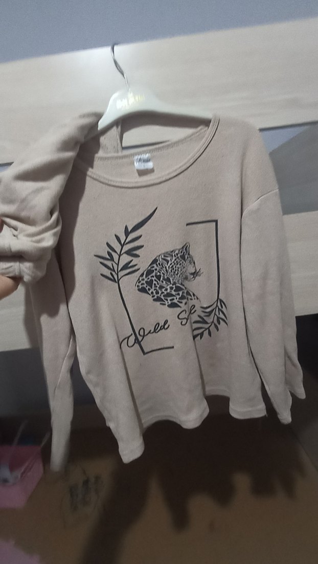 Uzun Kollu Gri Kız Sweatshirt - Görsel 4