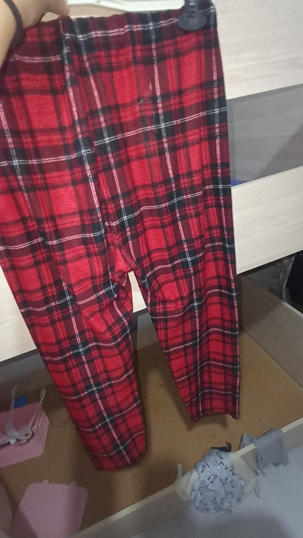 kareli kırmızı pijama - Görsel 3