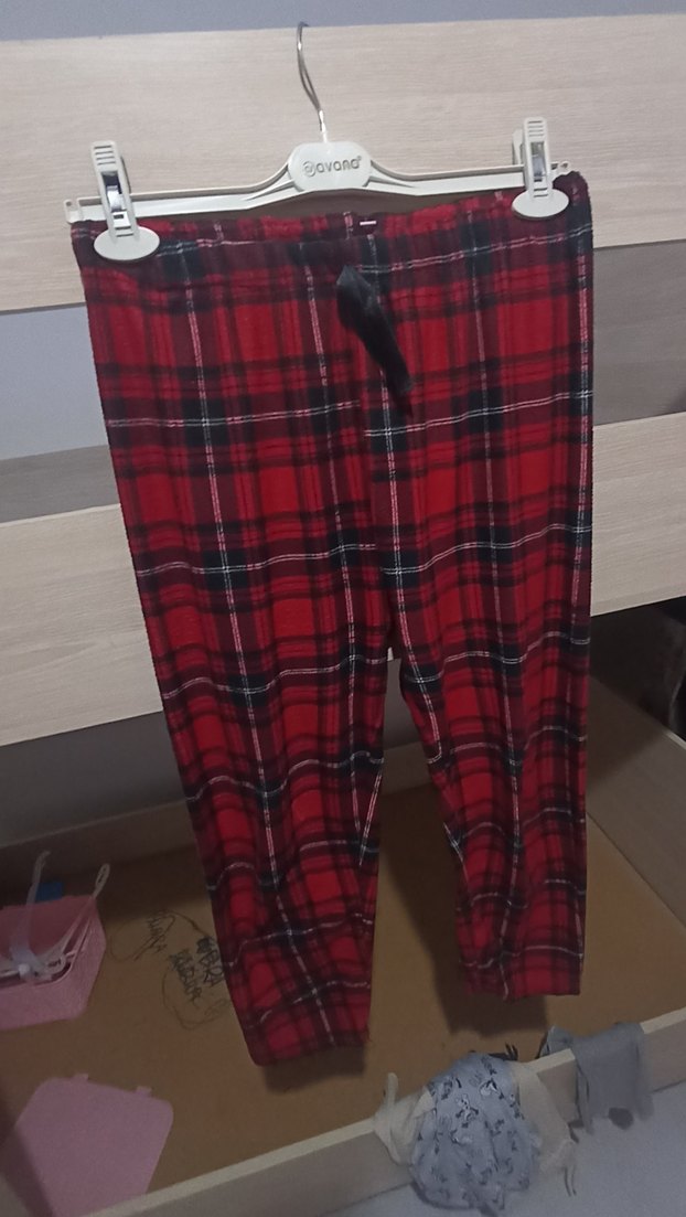 kareli kırmızı pijama - Görsel 4