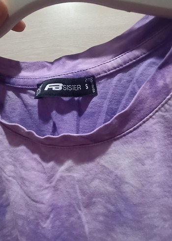 Kız Çocuk Mor Batik Desenli Baskılı Tişört - Görsel 2