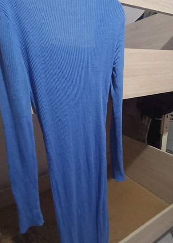 Uzun Kollu Kare Yaka Triko Elbise - Görsel 5