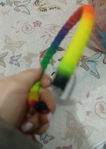 Renkli Batik Desenli Lastikli Çocuk Saç Bandı - Görsel 4