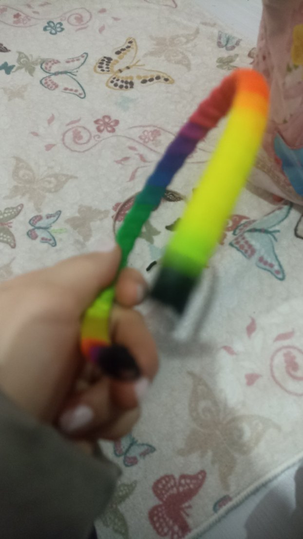 Renkli Batik Desenli Lastikli Çocuk Saç Bandı - Görsel 4