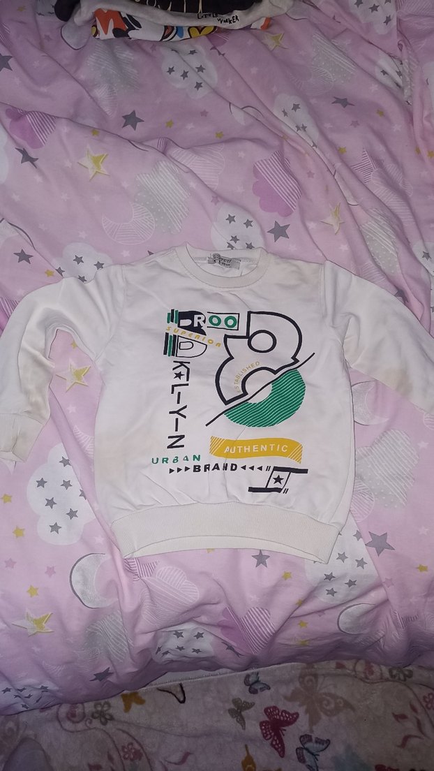 Beyaz Erkek Çocuk Baskılı Sweatshirt - Görsel 2