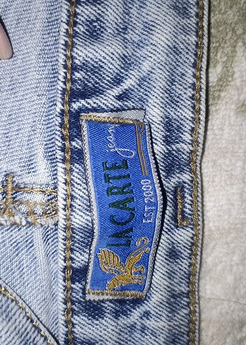 Düğmeli Mavi Midi Boy Geniş Kesim Kadın Kot Pantolon - Görsel 4