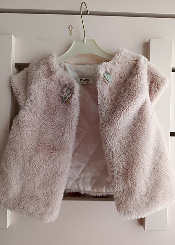 Panço Panco Kız Çocuk Pudra Nakışlı Peluş Ceket