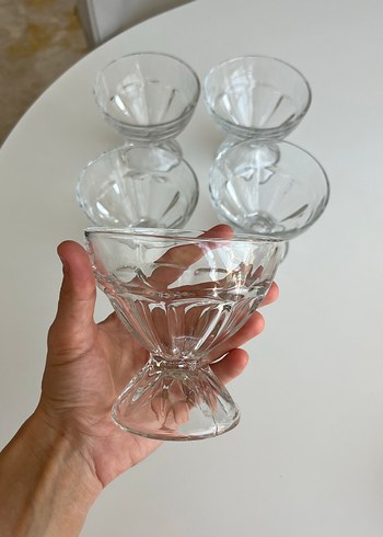 Paşabahçe Şeffaf Ayaklı 5li Tatlı Kasesi