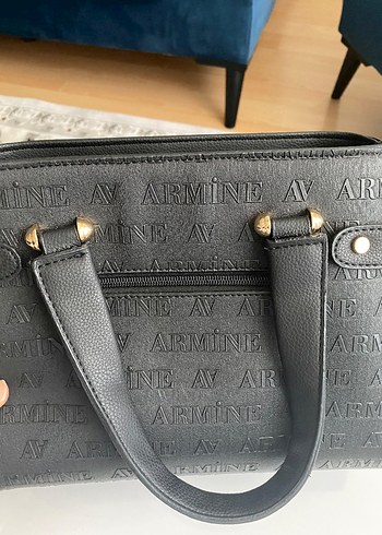 Armine Siyah Deri Baskılı Kadın Çanta - Görsel 5
