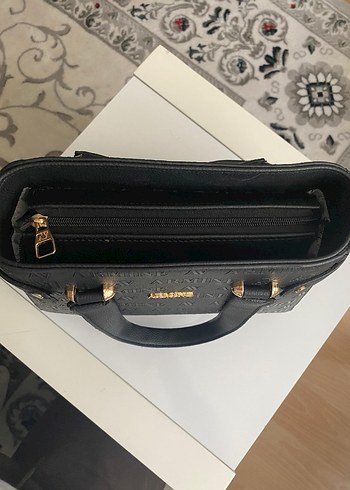 Armine Siyah Deri Baskılı Kadın Çanta - Görsel 3