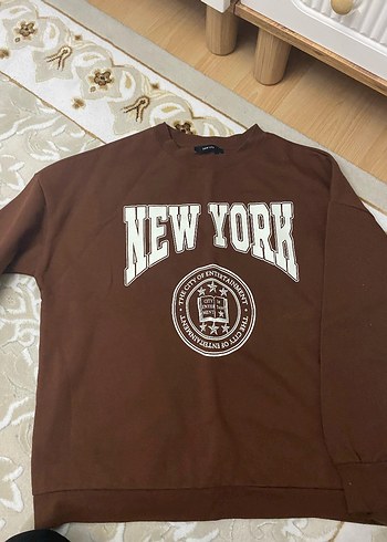 Kadın Kahverengi Baskılı Sweatshirt - Görsel 2