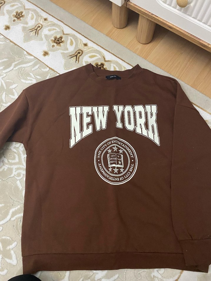 Kadın Kahverengi Baskılı Sweatshirt - Görsel 2