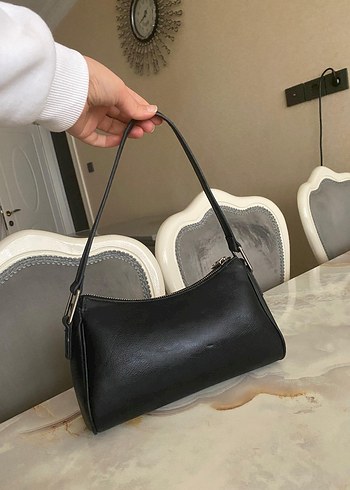 Siyah Deri Minimalist Kadın Çanta - Görsel 2