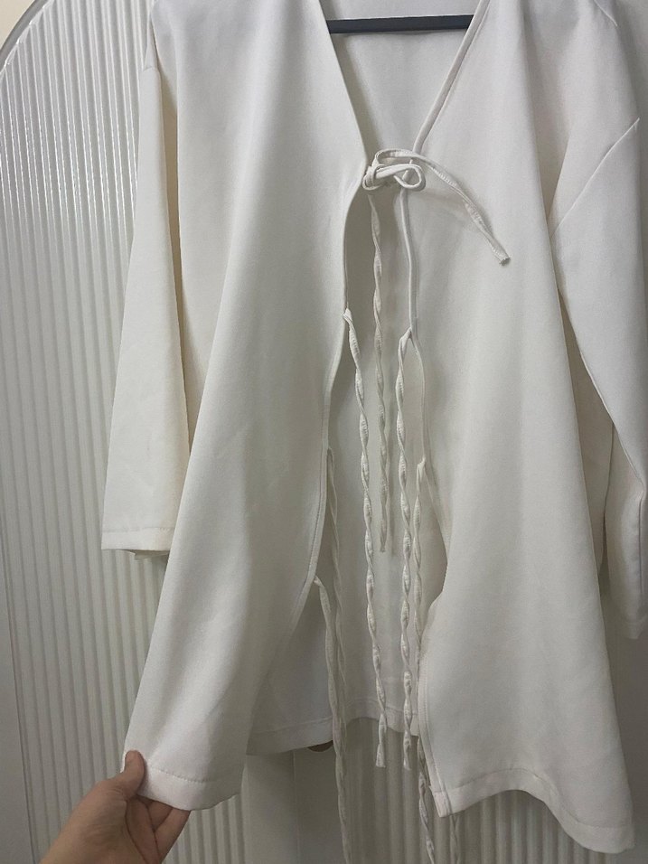 Bohem Midi Beyaz Kadın Sabahlık - Görsel 2