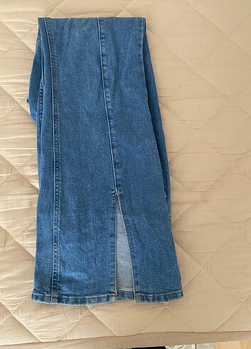 30 Beden Önü yırtmaçlı yüksek bel pantolon