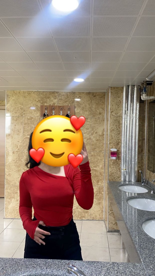 Uzun Kollu Kırmızı Drapeli Kadın Bluz - Görsel 2