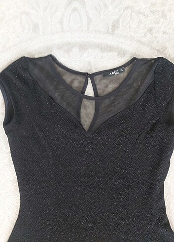 Siyah Simli Gece Elbisesi 40 42 bedene de olur - Görsel 5