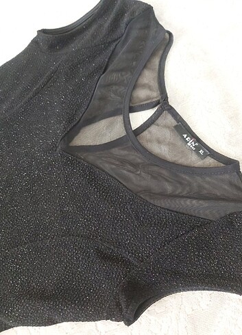 Siyah Simli Gece Elbisesi 40 42 bedene de olur - Görsel 7