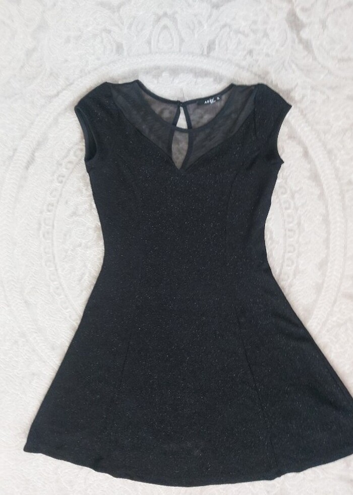 Siyah Simli Gece Elbisesi 40 42 bedene de olur - Görsel 3