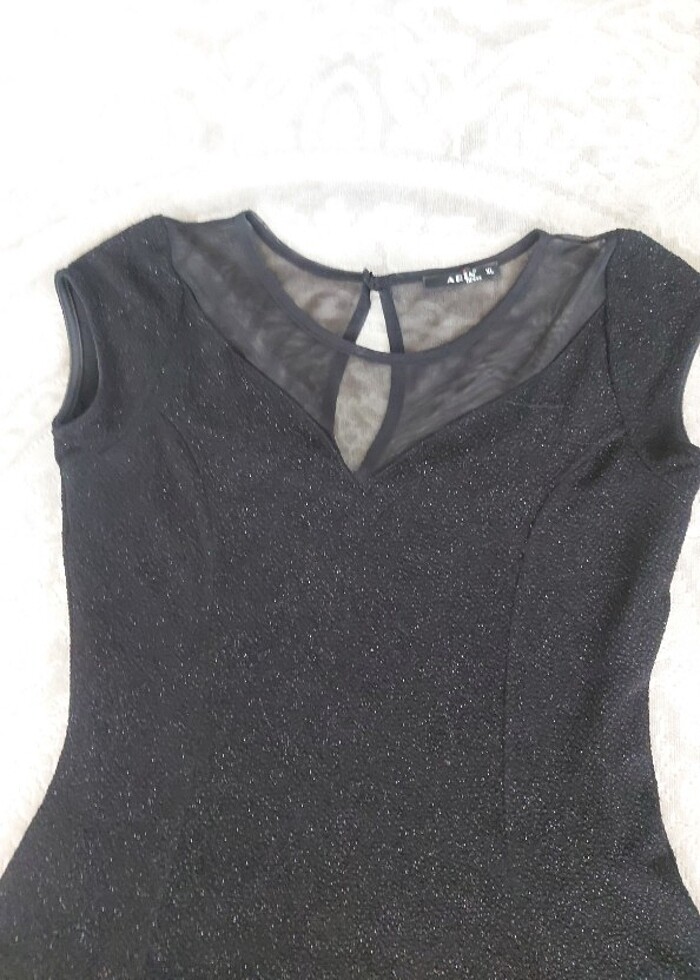 Siyah Simli Gece Elbisesi 40 42 bedene de olur - Görsel 4