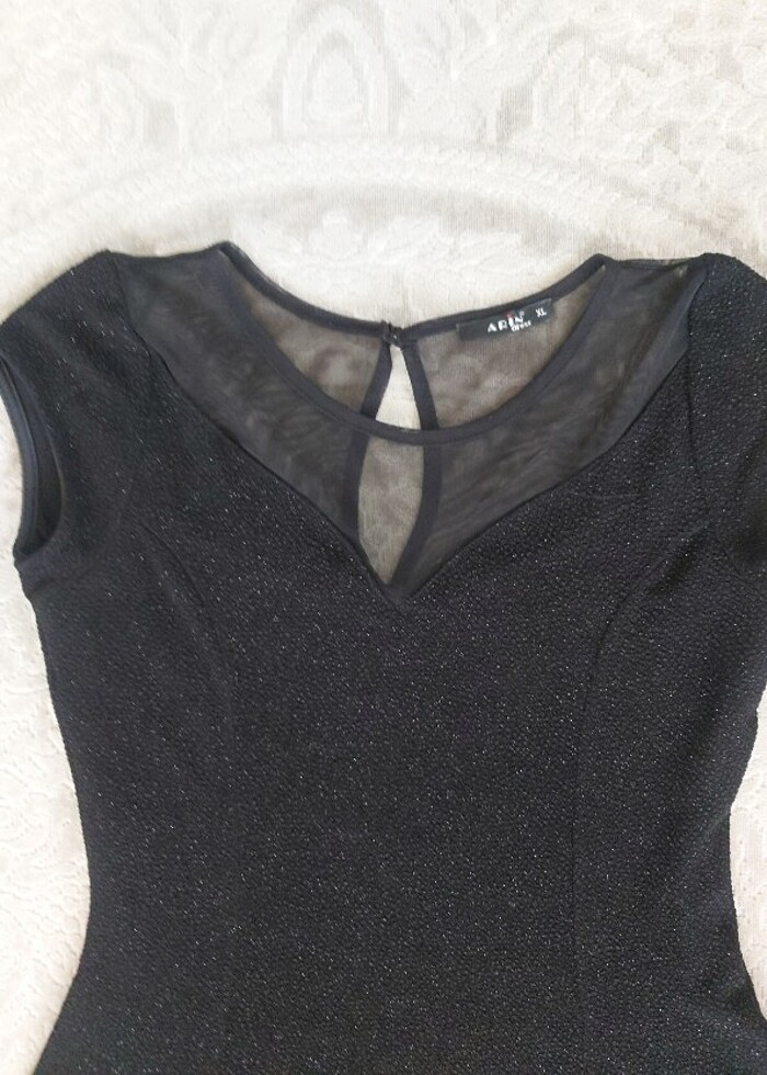 Siyah Simli Gece Elbisesi 40 42 bedene de olur - Görsel 5