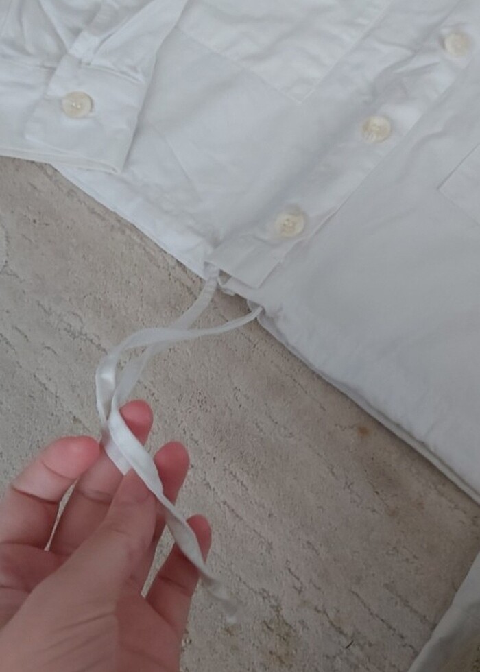 LCW BEYAZ KISA BÜZÜLEBILEN GÖMLEK - Görsel 5