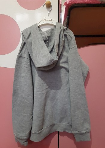 Gri Erkek Kapüşonlu  Sweatshirt - Görsel 2