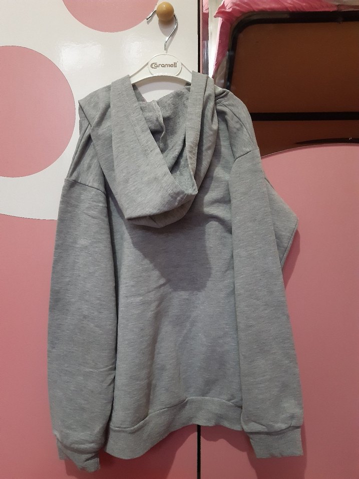 Gri Erkek Kapüşonlu  Sweatshirt - Görsel 2