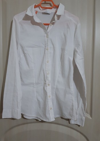 Düğmeli Beyaz  Kadın Gömlek - Görsel 2