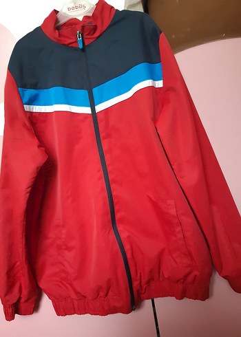 Fermuarlı Erkek Kırmızı Yağmurluk - Görsel 3