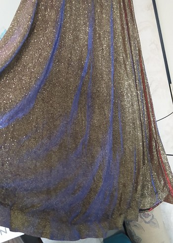 Drapeli Çok Renkli Uzun Kadın Etek - Görsel 6