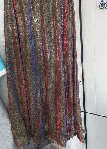 Drapeli Çok Renkli Uzun Kadın Etek - Görsel 7