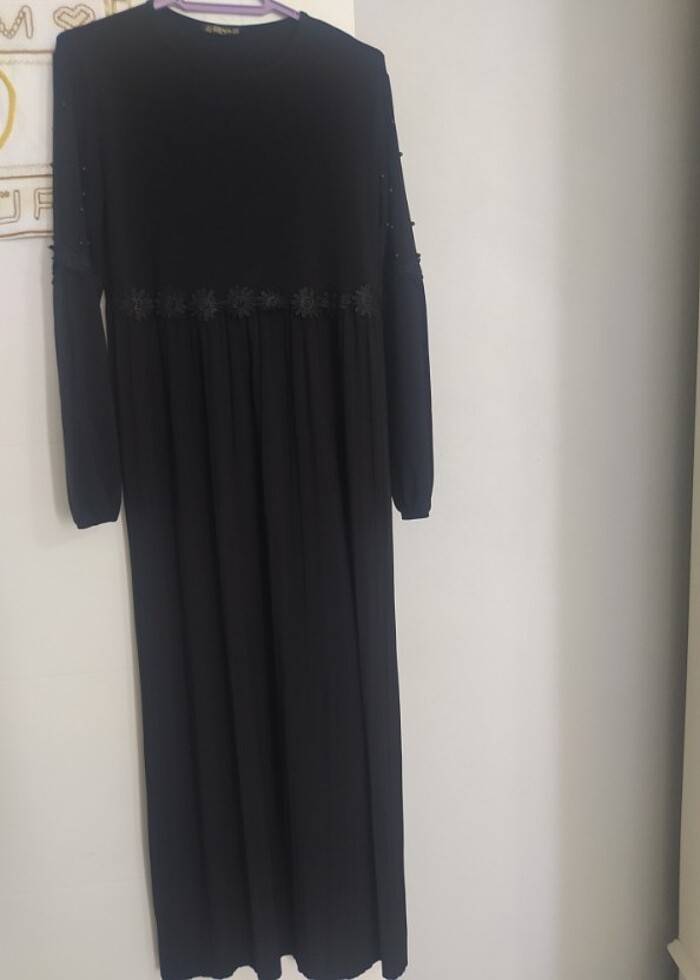 SİYAH tesettür elbise - Görsel 3