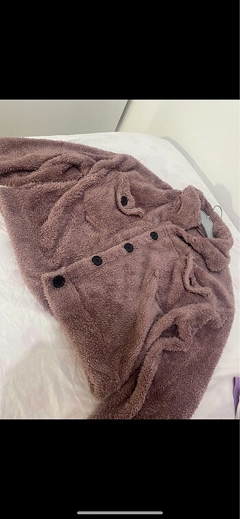 Mor peluş mont