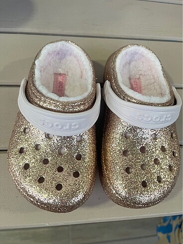 Crocs glitter kışlık terlik