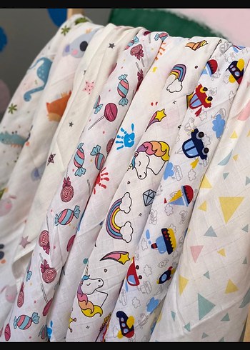 Renkli Bağlama Desenli  müslin Çocuk Battaniyesi - Görsel 2