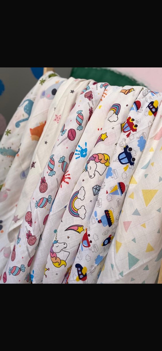 Renkli Bağlama Desenli  müslin Çocuk Battaniyesi - Görsel 2