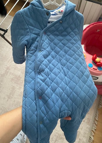 Düğmeli Mavi Bebek Tulumu - Görsel 2