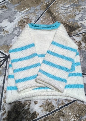 Erkek Çocuk El Örgüsü Uzun Kollu Kazak - Görsel 2