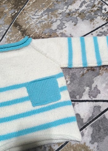 Erkek Çocuk El Örgüsü Uzun Kollu Kazak - Görsel 3